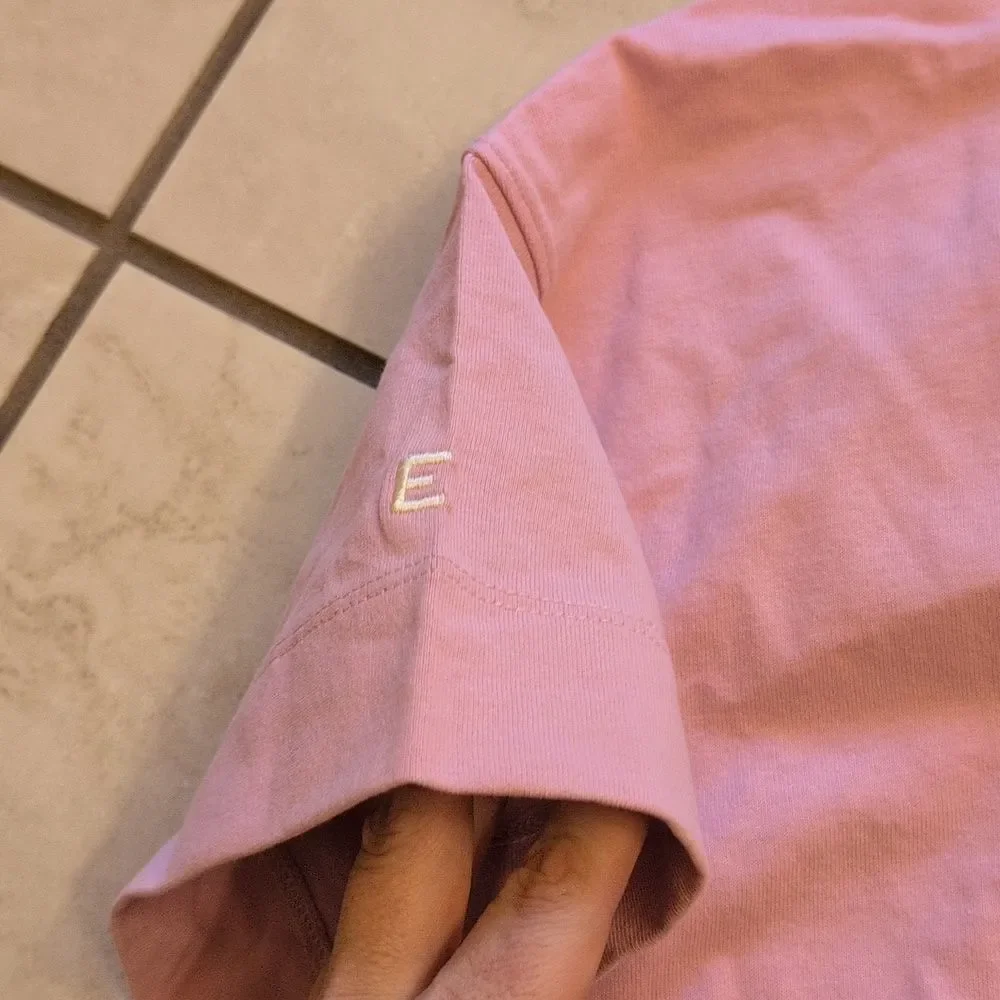 Lot Of 2 NWT Everlane Organic Cotton Polos Short Sleeve Top Mauve White Stripe S - Picture 3 of 16